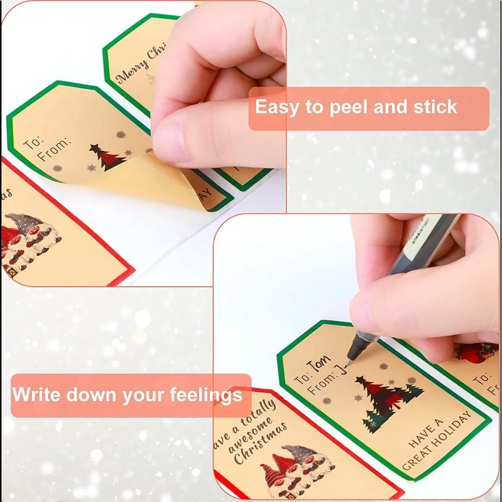 🎄 50 HOLIDAY PRESENTS LABELS 2024 - Kraft color